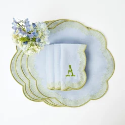Alathea Blue & Green Linen Placemats (Set Of 4)