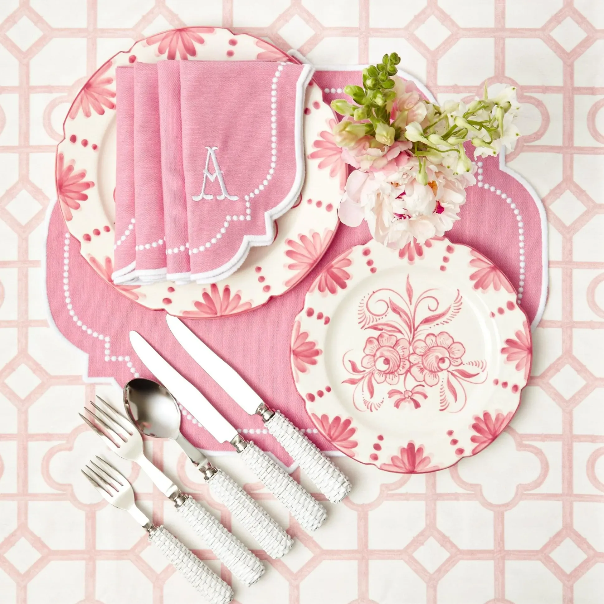 Amelie Pink Placemats & Napkins (Set Of 4)