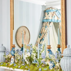 Blue & White Parrot Candle Holder (Pair)