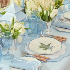 Blue & White Rim Short Stem Glass (Set Of 4)