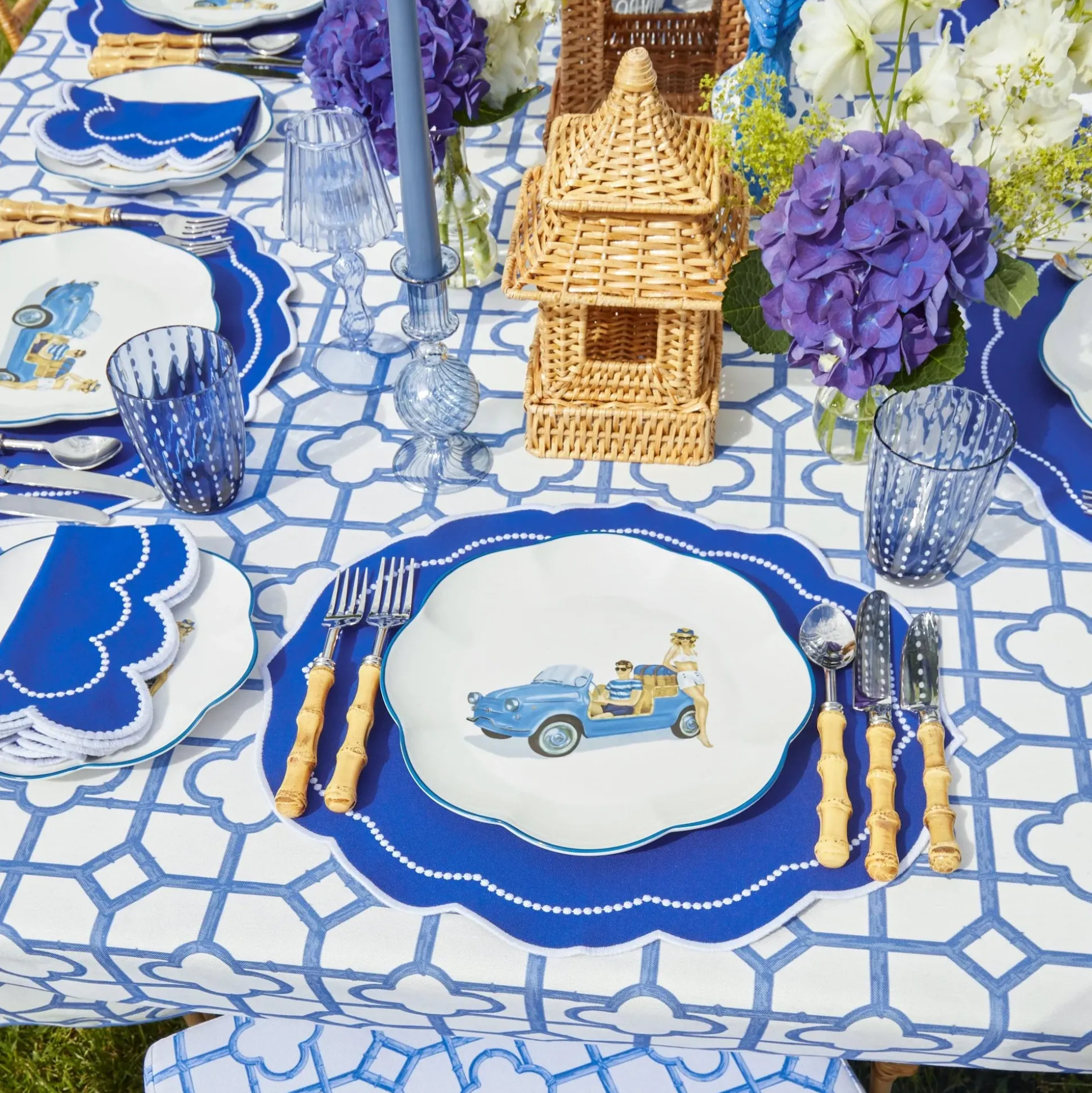 Blue Bamboo Seat Pad Cushion