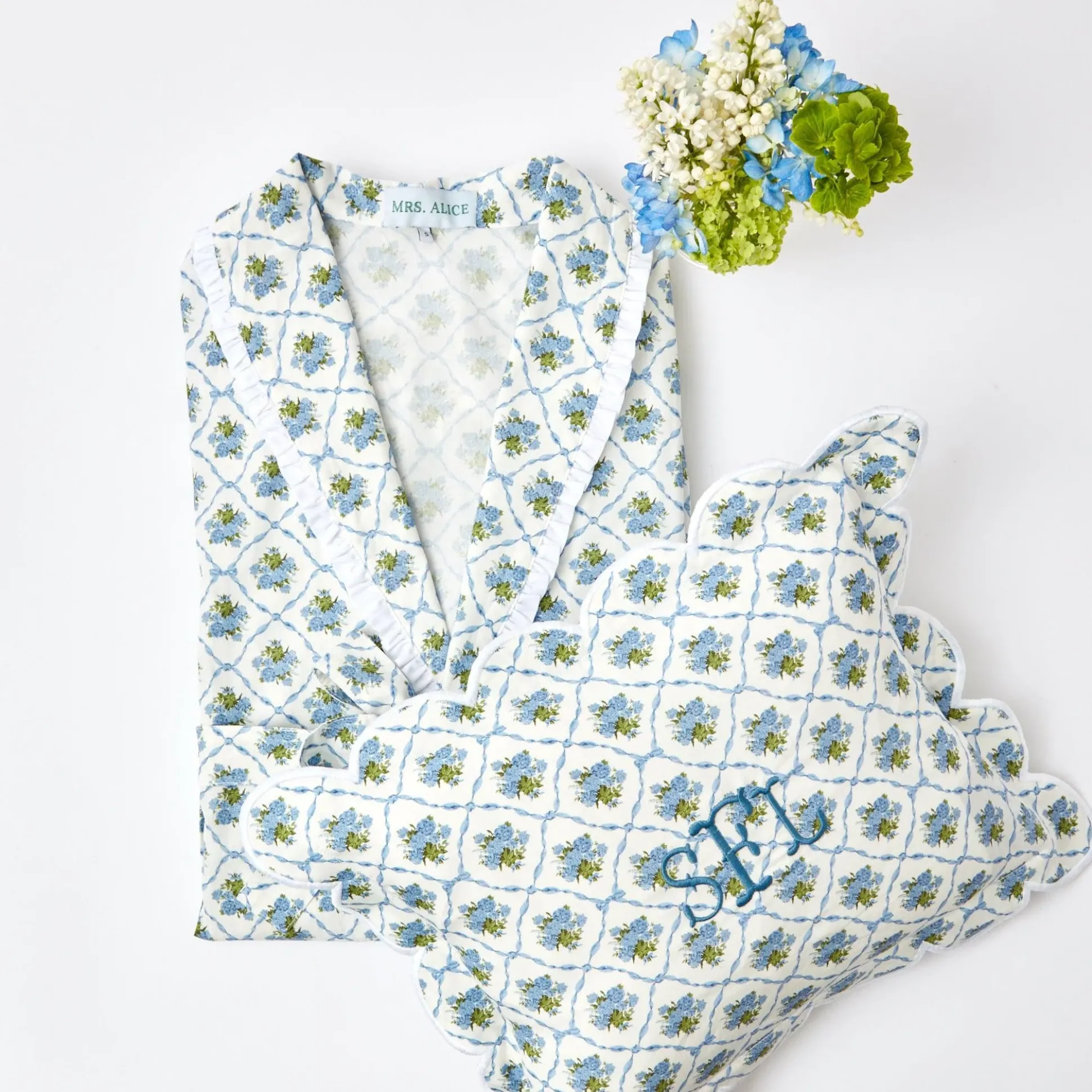 Blue Bouquet Dressing Gown