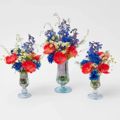 Blue Fluted Vase Set
