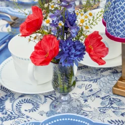 Blue Fluted Vase Set