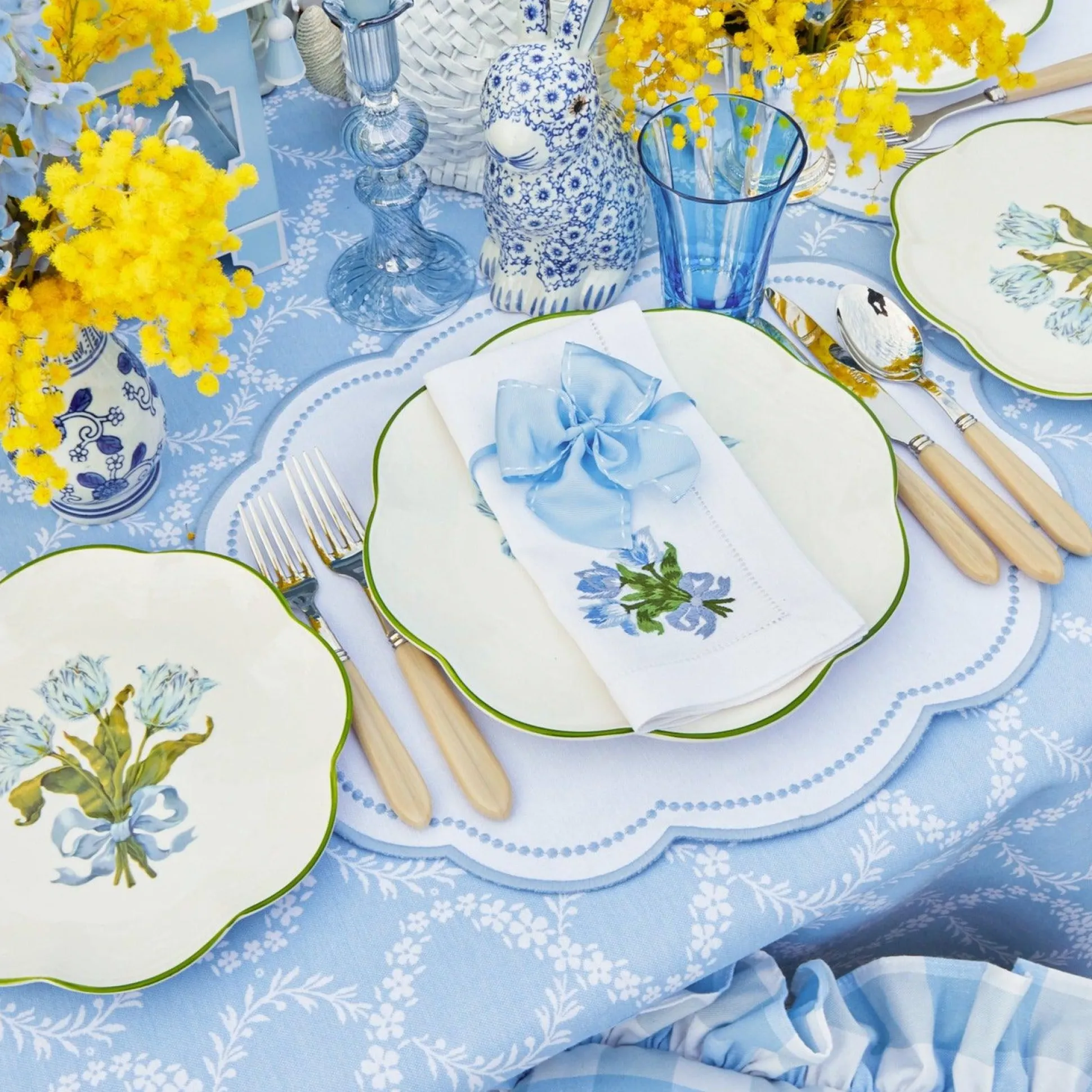 Blue Garland Tablecloth