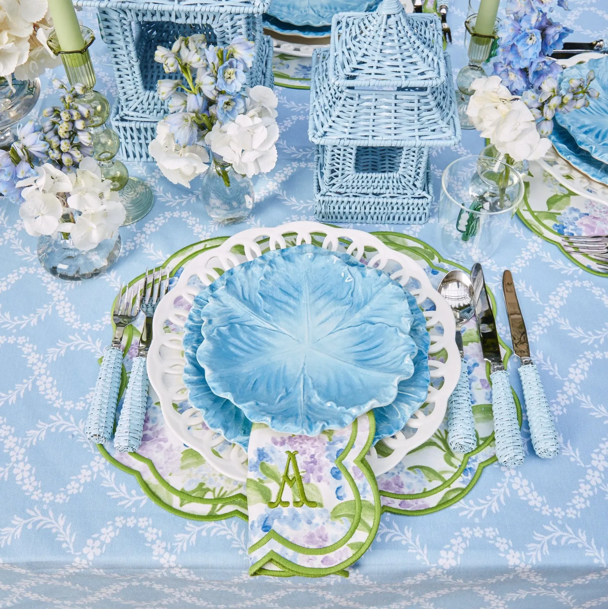 Blue Garland Tablecloth