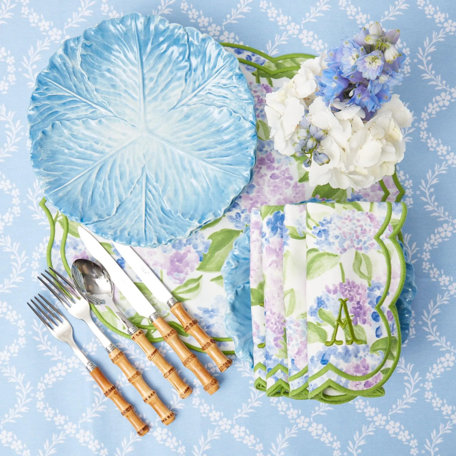 Blue Garland Tablecloth