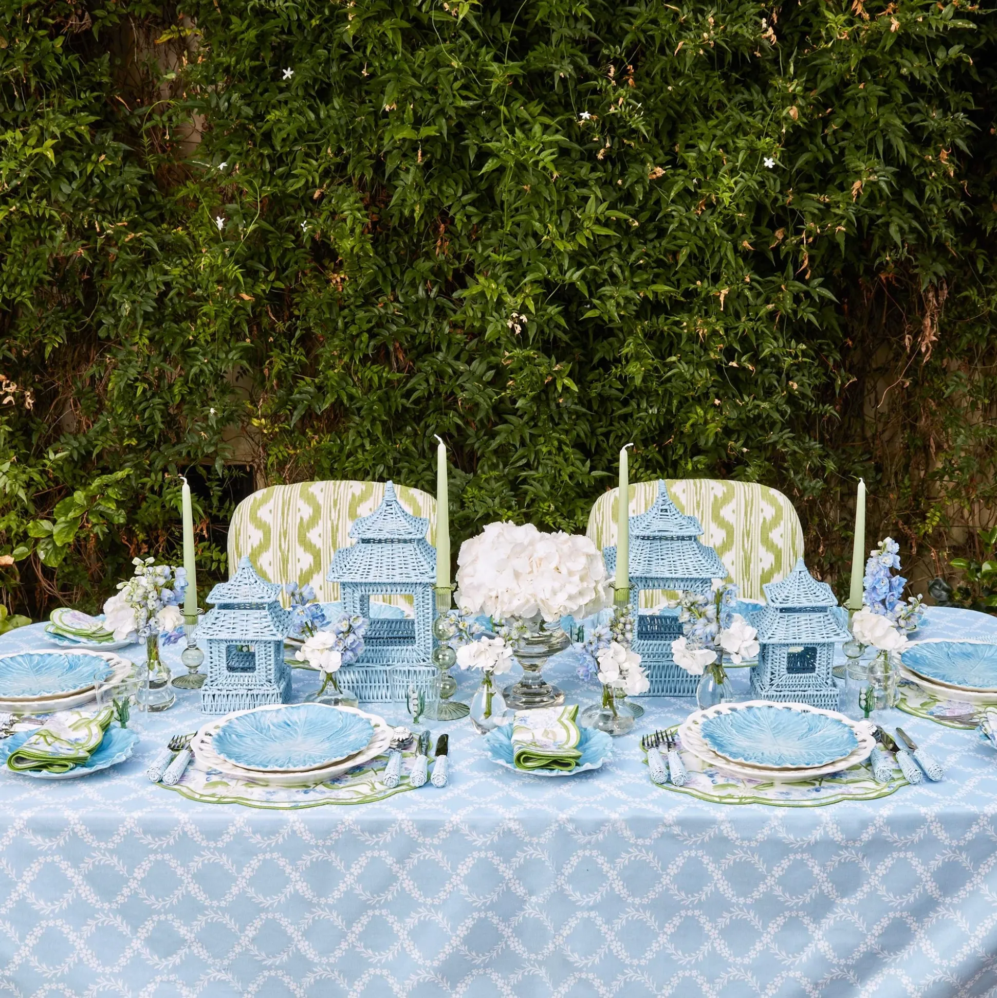 Blue Garland Tablecloth