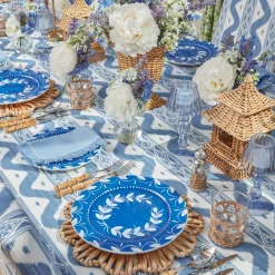 Blue Glass Lantern Tea Light Holder Set