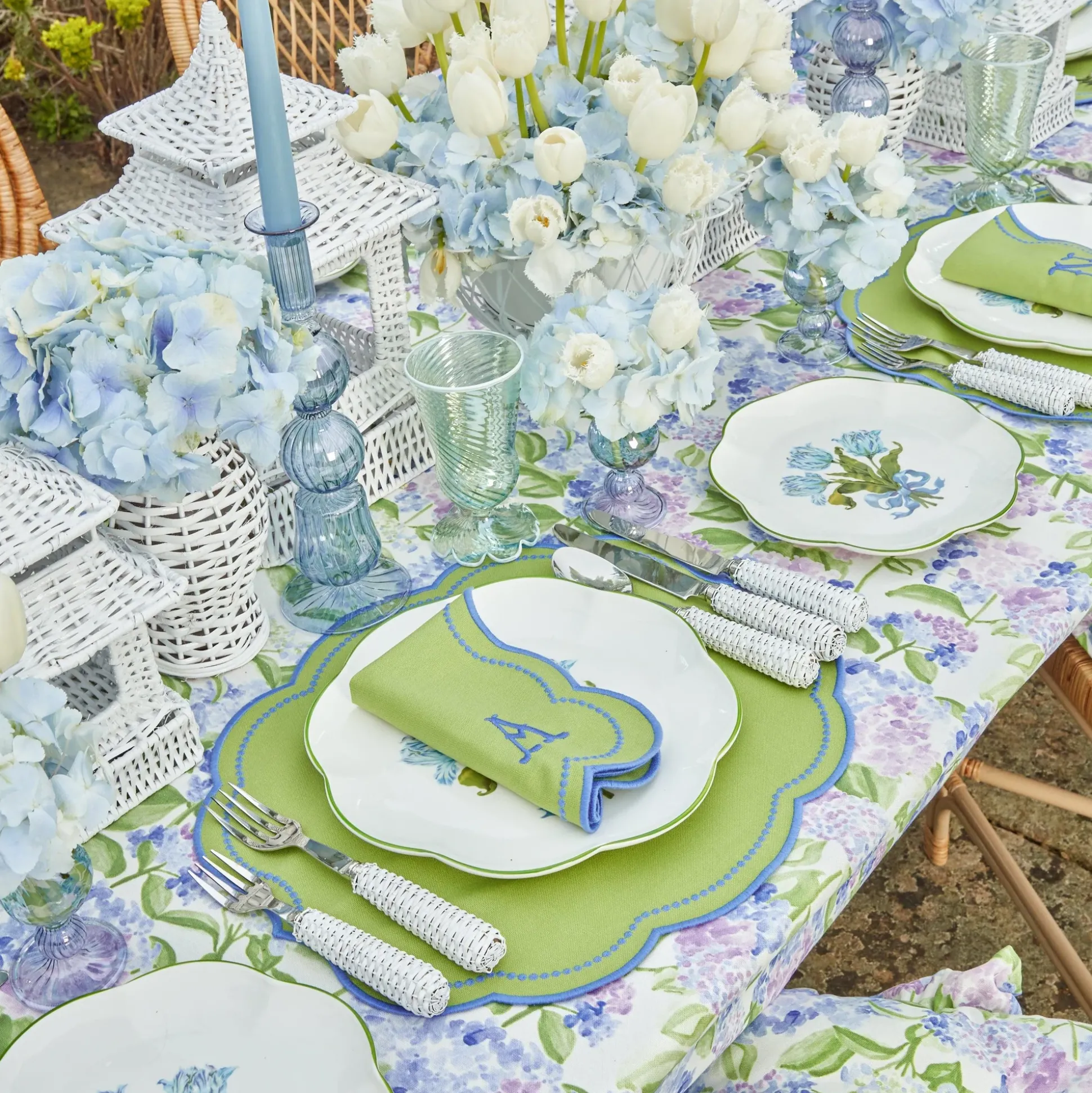 Blue Hydrangea Tablecloth