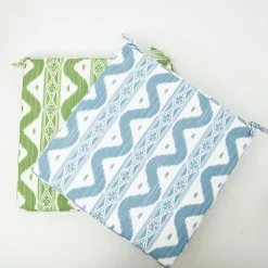 Blue Ikat Seat Pad Cushion