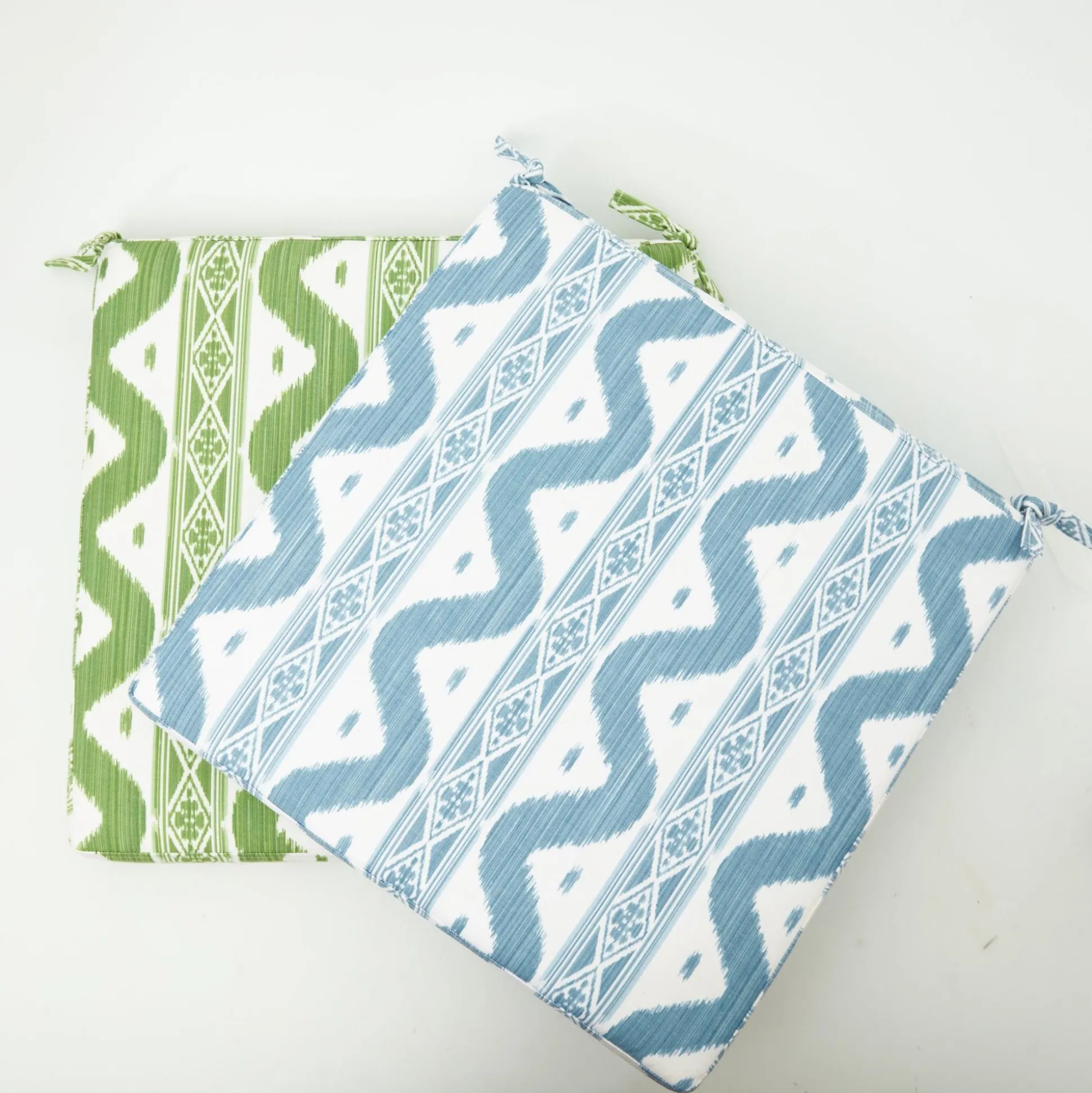Blue Ikat Seat Pad Cushion