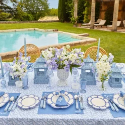 Blue Petal Bamboo Dinner & Starter Plates (Set Of 8)