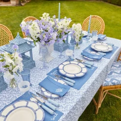 Blue Petal Bamboo Dinner & Starter Plates (Set Of 8)