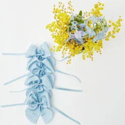 Blue Saddle Stitch Napkin Bows (Set Of 4)