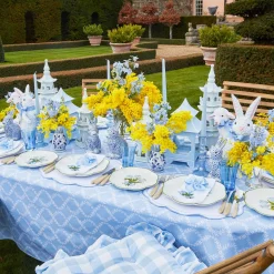 Blue Saddle Stitch Napkin Bows (Set Of 4)