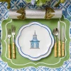 Blue Scalloped Pagoda Starter Plate