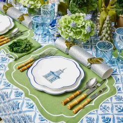 Blue Scalloped Pagoda Starter Plate