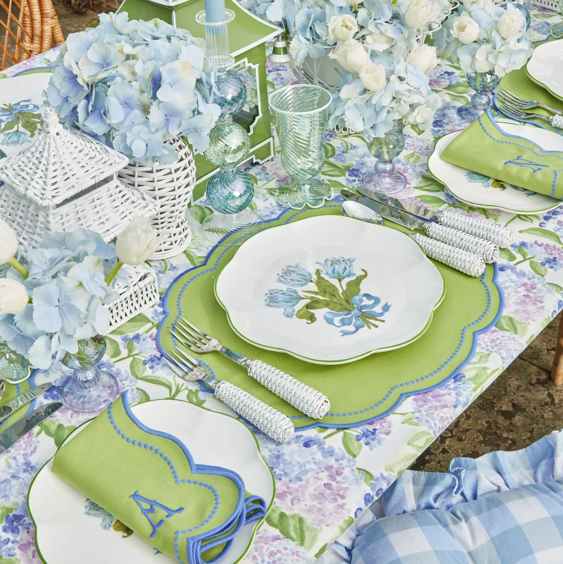 Blue Tulip Dinner Plates (Set Of 4)