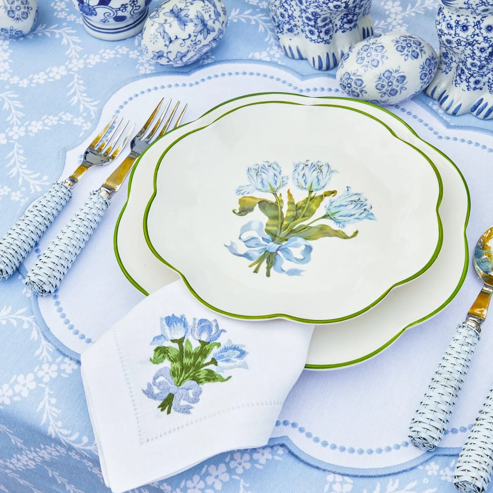 Blue Tulip Starter Plates (Set Of 4)