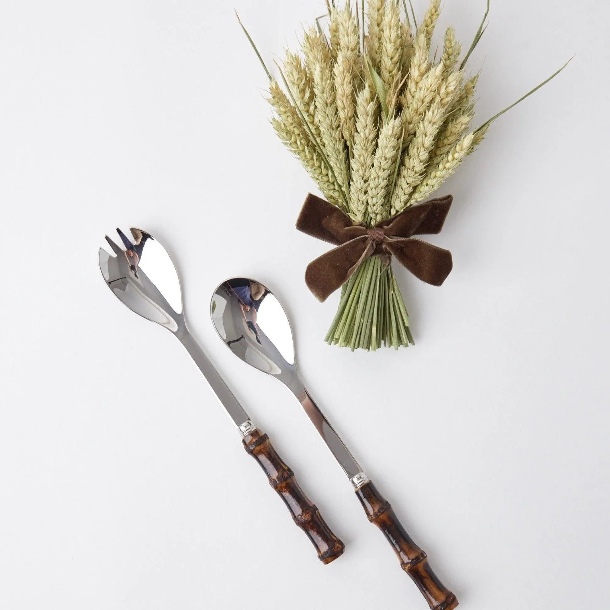 Burnt Bamboo Salad Servers