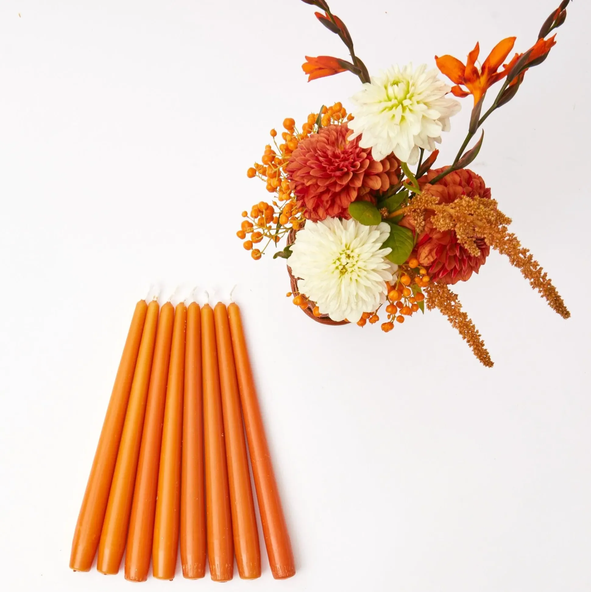 Burnt Orange Candles (Set Of 8)