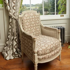 Chestnut Brown Bamboo Trellis Fabric