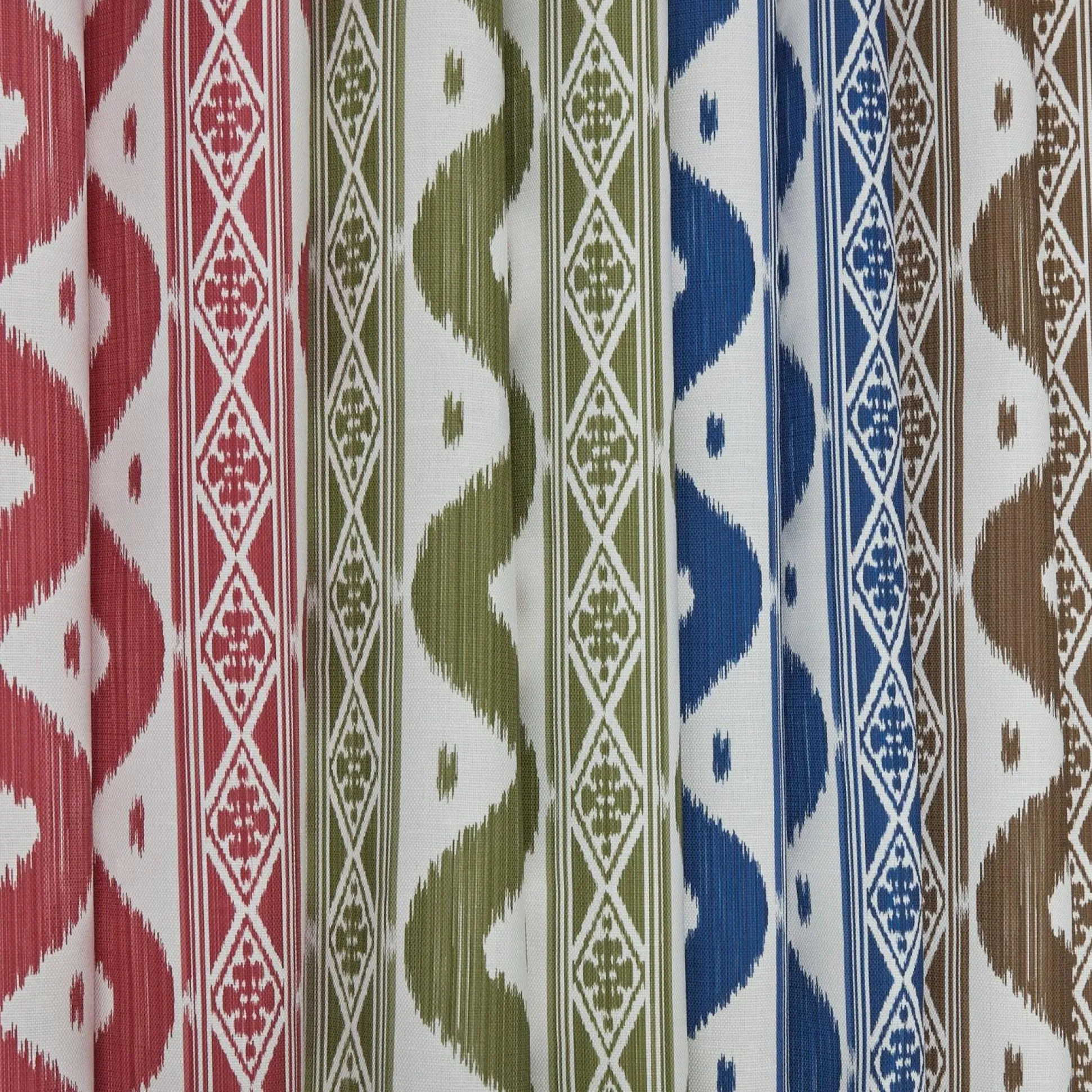 Chestnut Brown Ikat Stripe Fabric