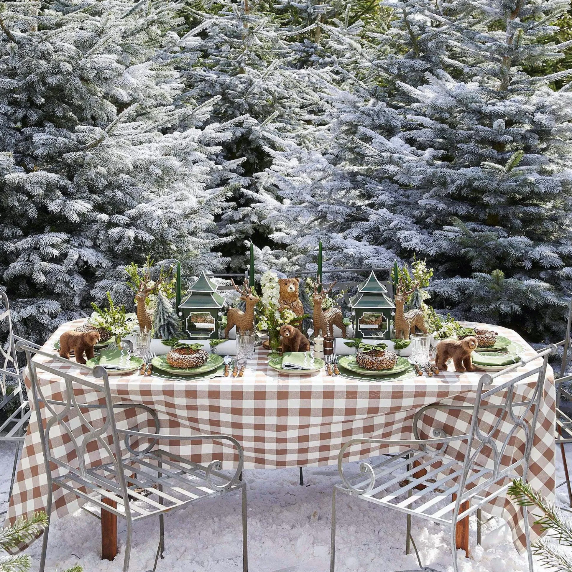Chocolate Gingham Tablecloth