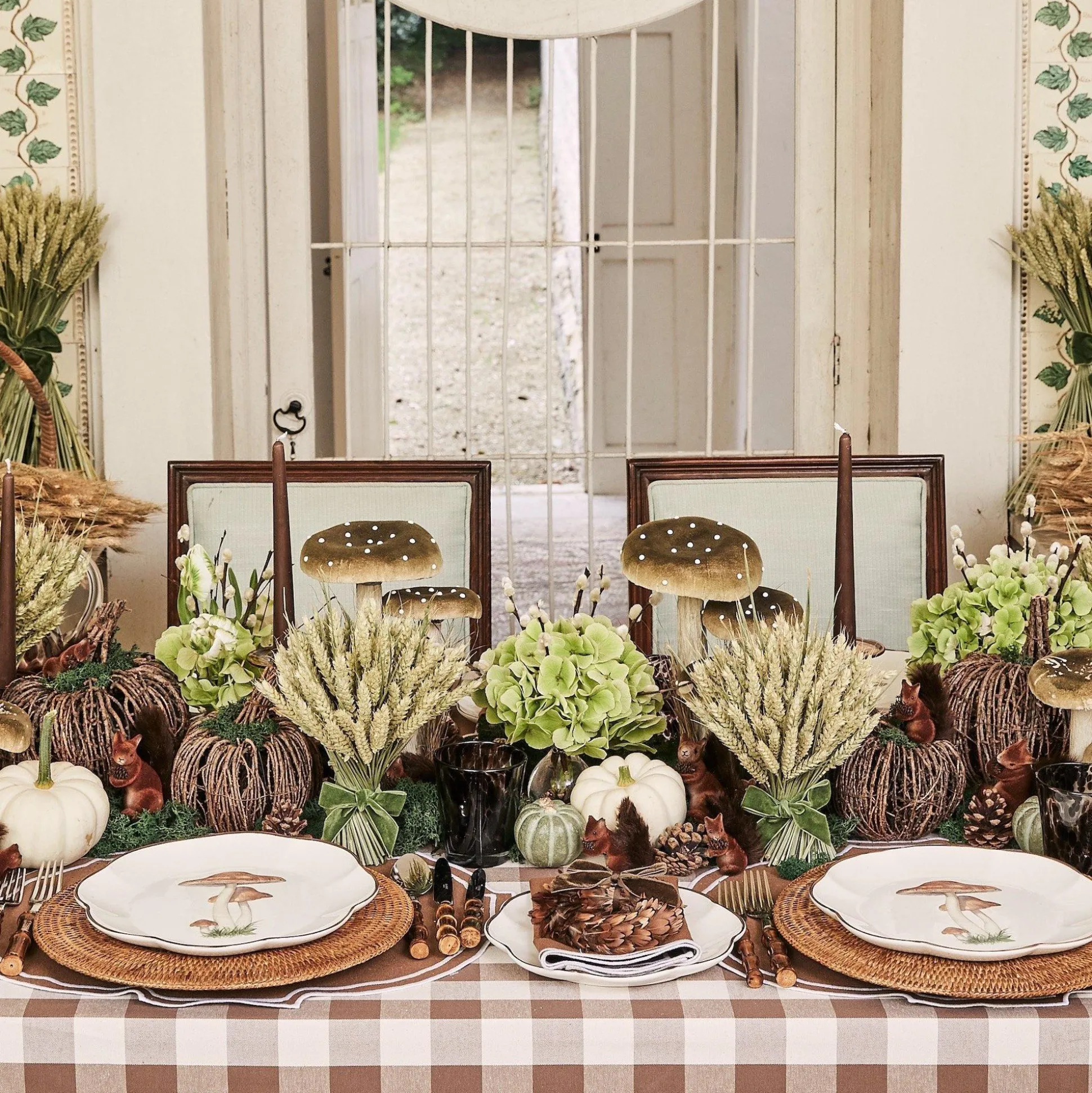 Chocolate Gingham Tablecloth