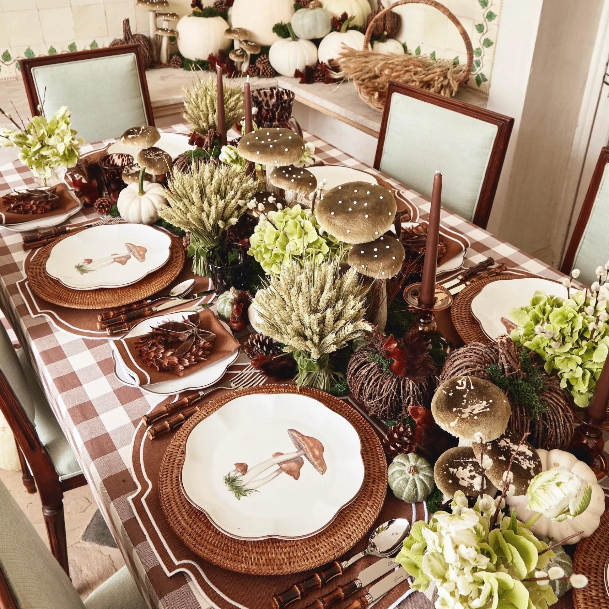 Chocolate Gingham Tablecloth