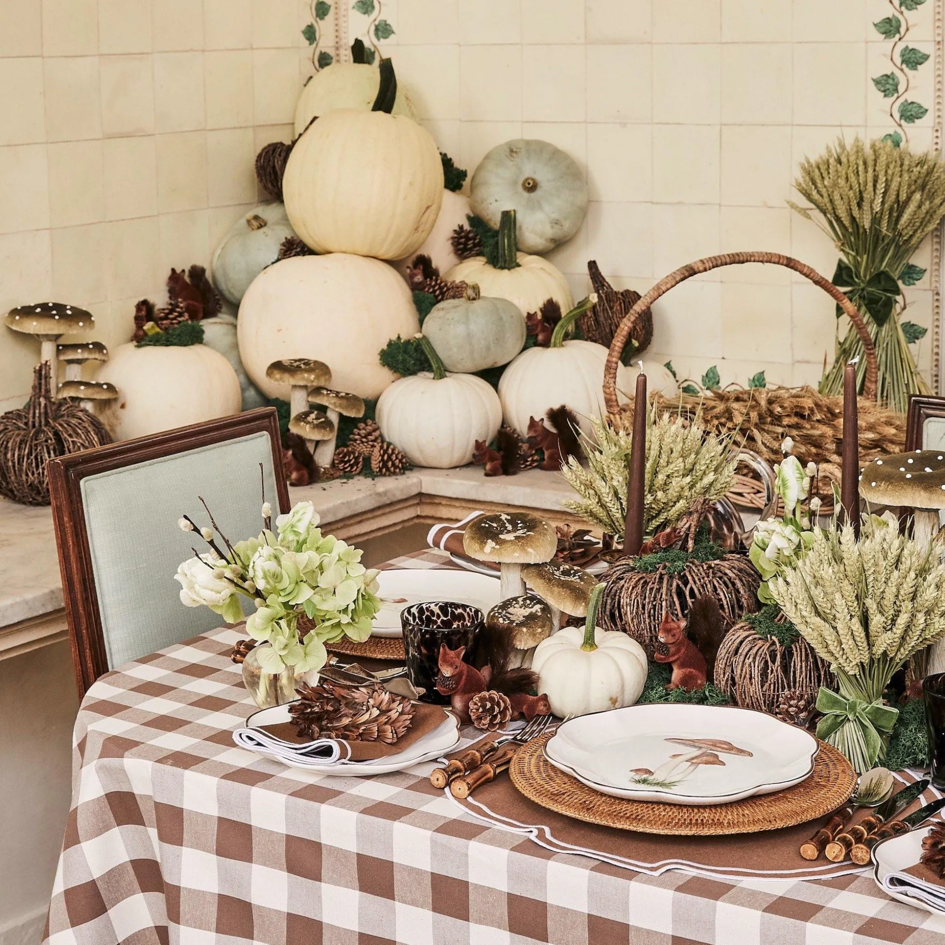 Chocolate Gingham Tablecloth