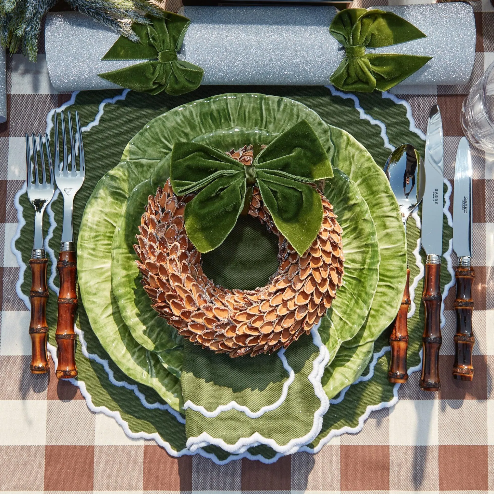 Chocolate Gingham Tablecloth
