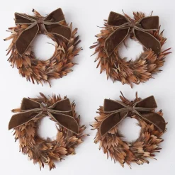 Chocolate Velvet Mini Bows (Set Of 4)