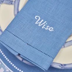 Compliment Blue Linen Napkins (Set Of 8)
