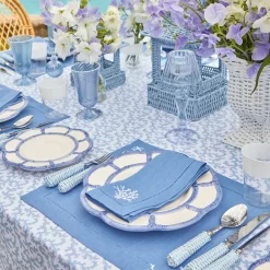 Coral Blue Linen Placemats (Set Of 4)