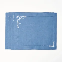 Coral Blue Linen Set