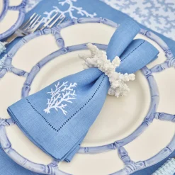 Coral Blue Linen Set