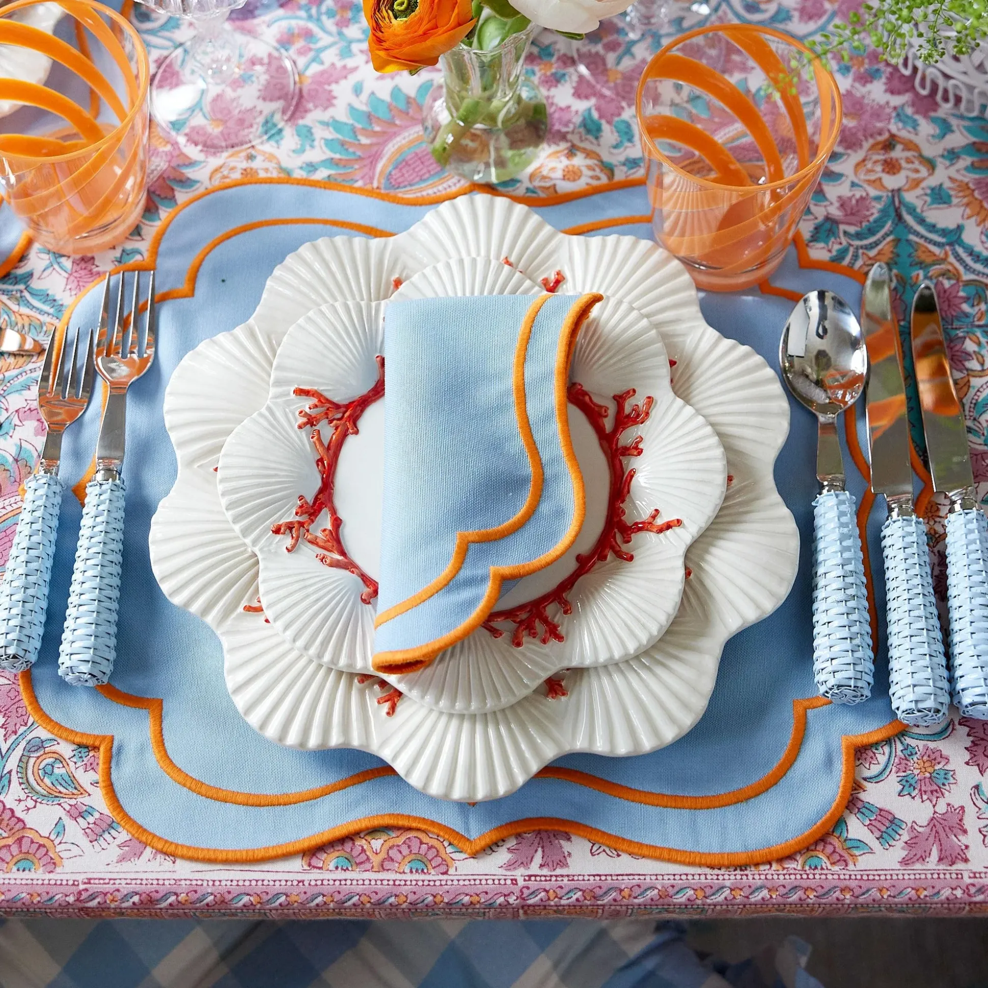 Coral Dinner & Starter Plates (Set Of 8)