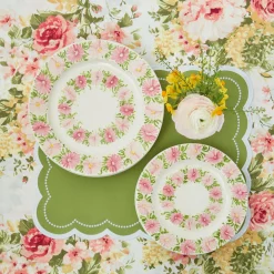 Dahlia Garland Dinner & Starter Plates (Set Of 8)