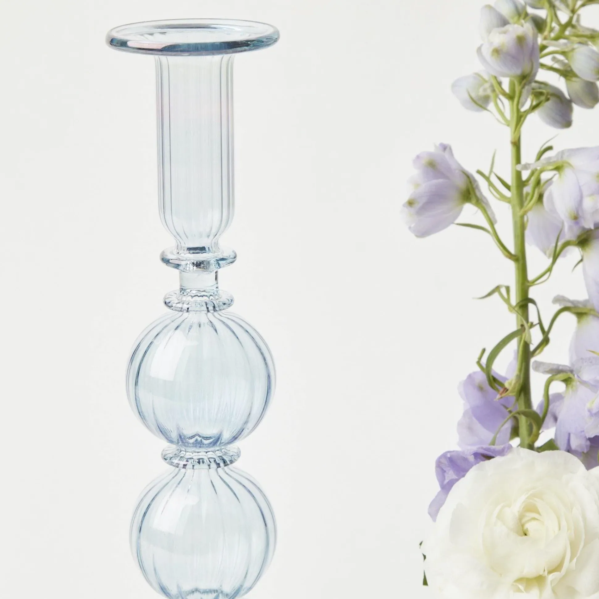 Delphine Blue Candle Holders (Pair)