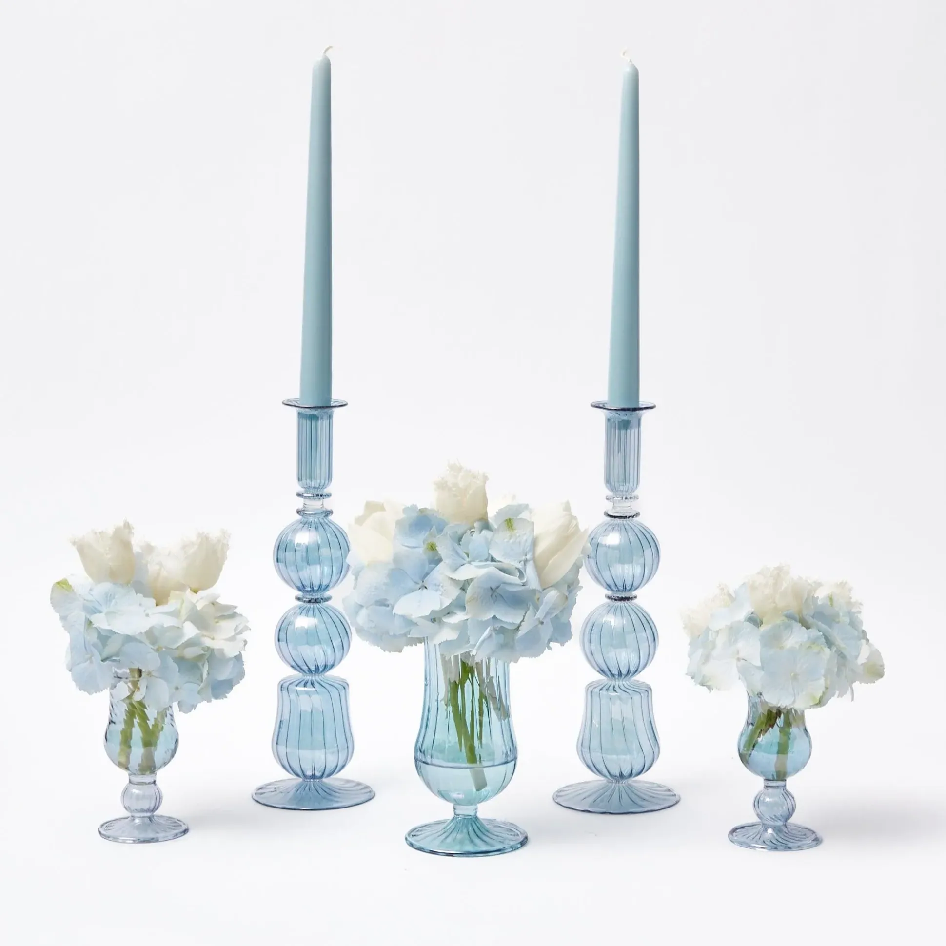 Delphine Blue Candle Holders (Pair)