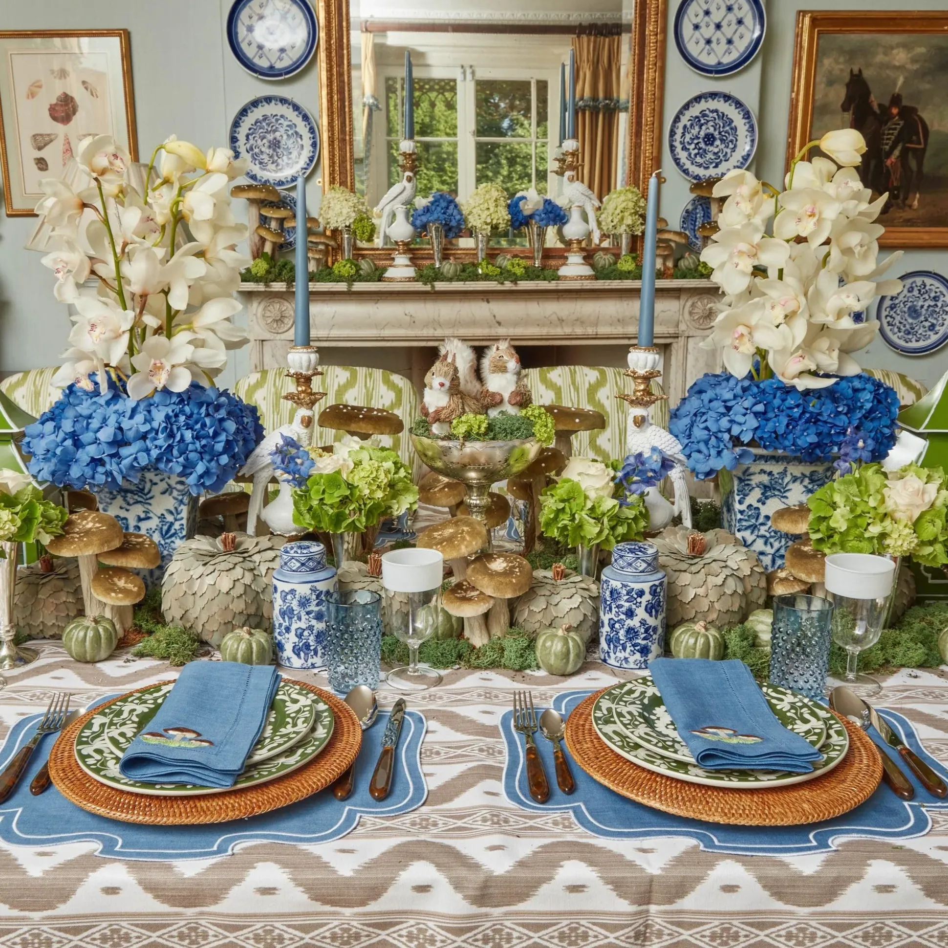 Dusty Blue Candles (Set Of 8)