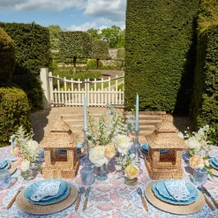 Edie Blue Coral Placemats & Napkins (Set Of 4)