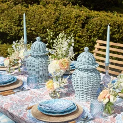 Edie Blue Coral Placemats & Napkins (Set Of 4)