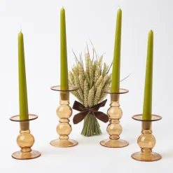 Elise Small Amber Candle Holder (Pair)