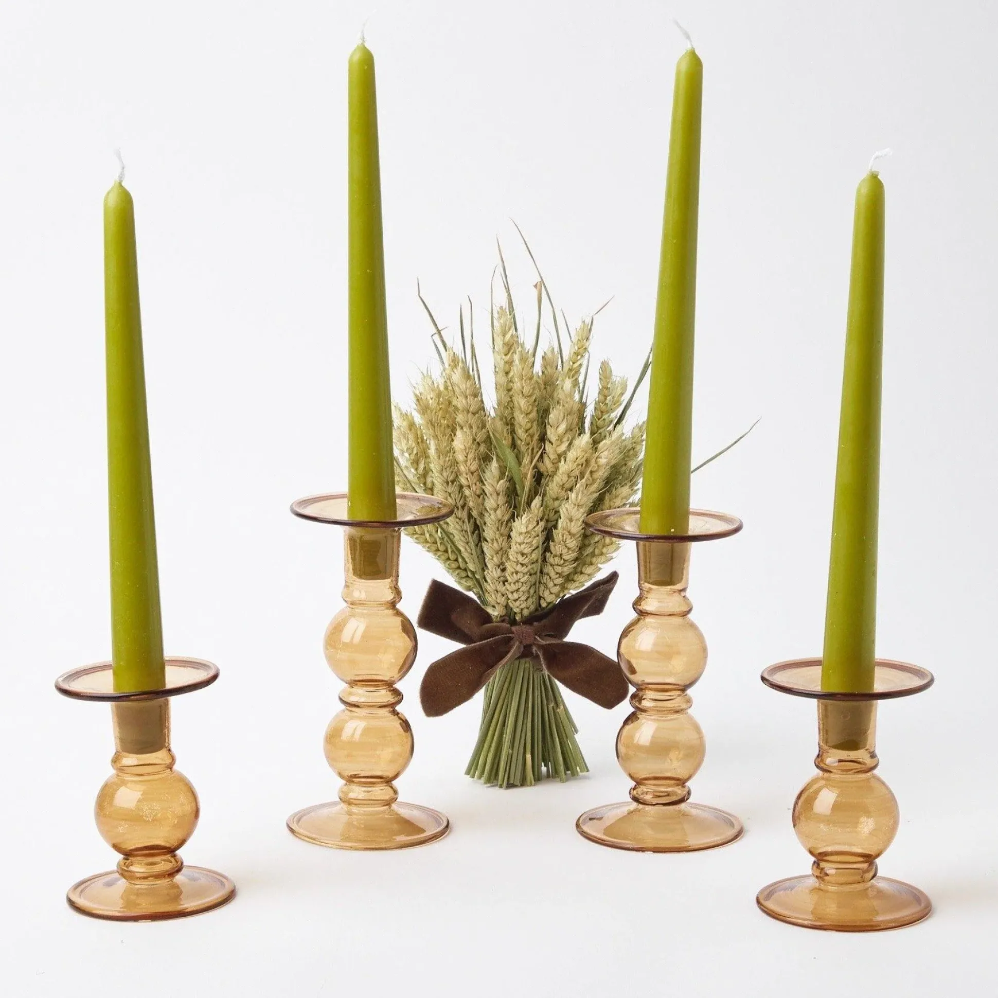 Elise Small Amber Candle Holder (Pair)