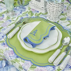 Eloise Green And Blue Napkins (Set Of 4)
