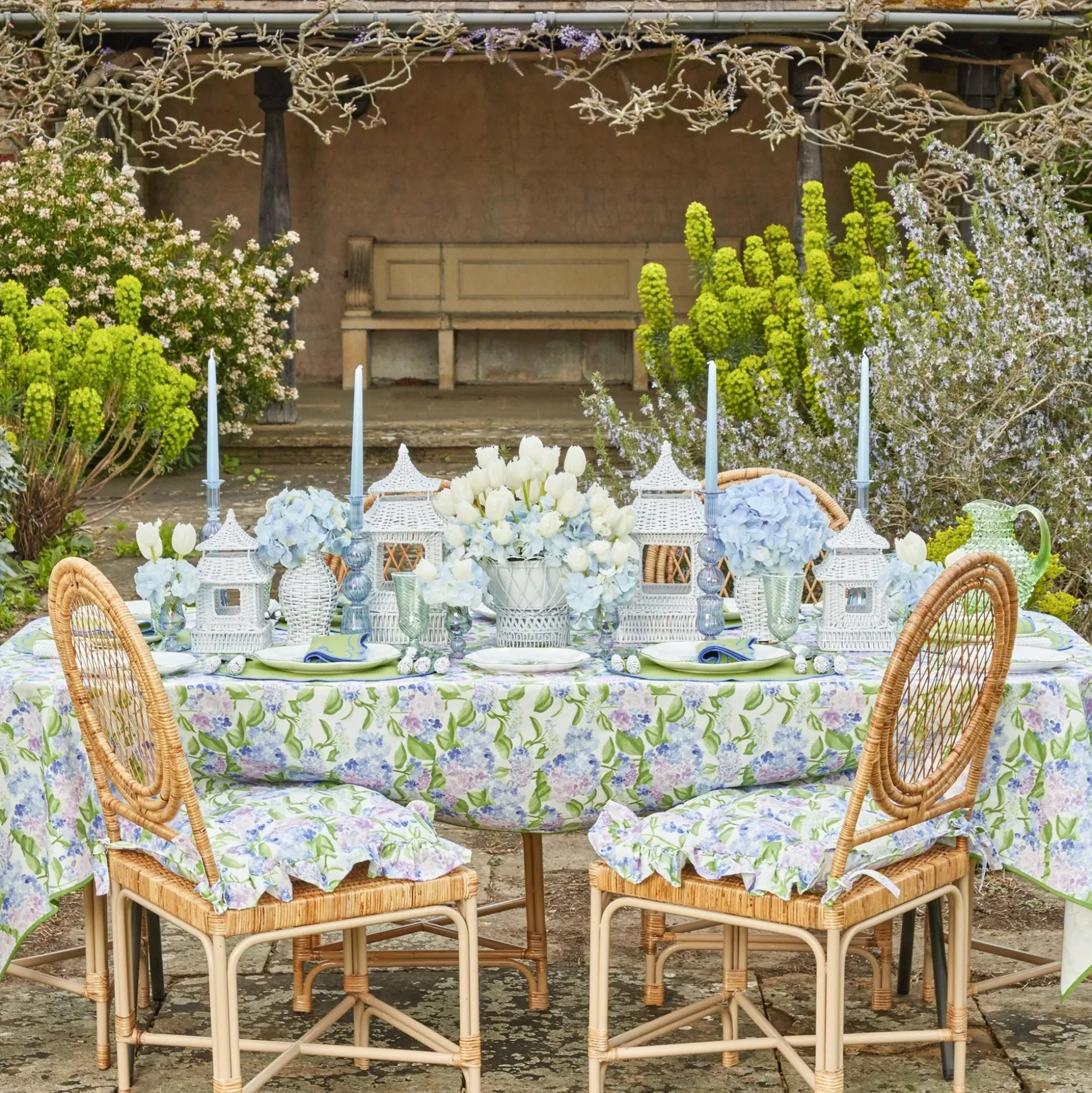 Eloise Green And Blue Placemats & Napkins (Set Of 4)