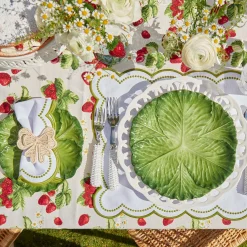 Elsa White & Green Napkins (Set Of 4)